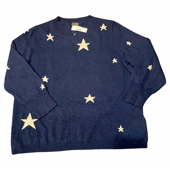 J Crew Cashmere sweater with intarsia-knit stars - Picture 6 of 15